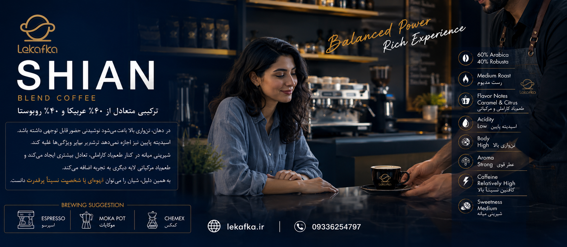 قهوه شیان؛ تحلیل تجاری ترکیب ۶۰٪ عربیکا و ۴۰٪ روبوستا برای فروشگاه‌ها و کافه‌ها
